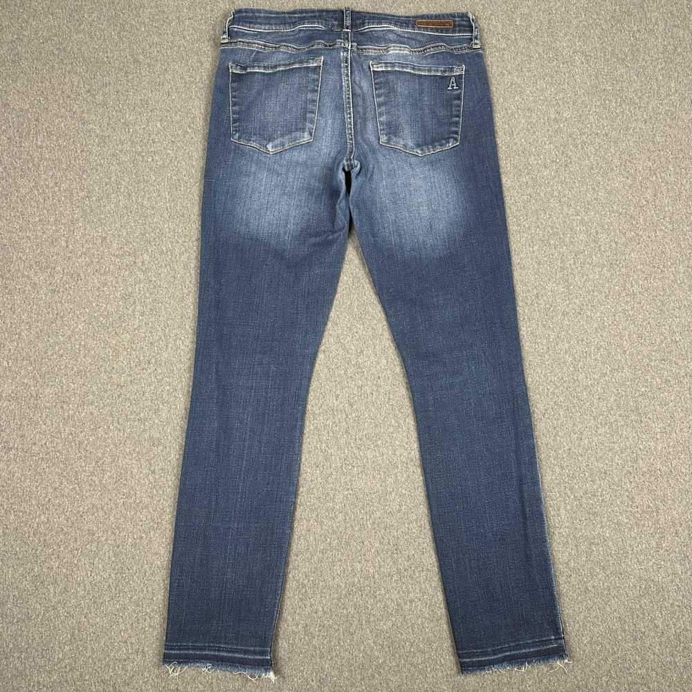 Articles of Society Carly Crop Skinny Jeans Womens 26 Blue Raw Hem Mid Rise - Picture 9 of 11